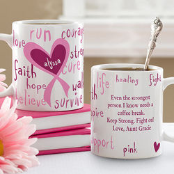 Personalized Love Life Breast Cancer Coffee Mug