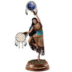 Dancing with Wolves Doll with Dreamcatchers and Rotating Base