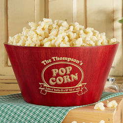 Personalized Popcorn Night Bamboo Bowl