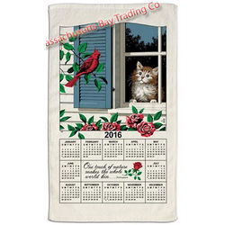 2016 Window Kitty Calendar Towel