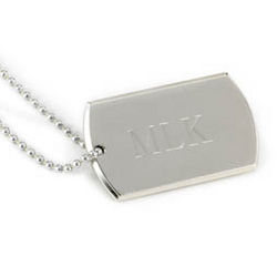 Personalized Large Nickel-Plated Dog Tag