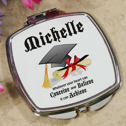 Graduation Cap Personalized Compact Mirror