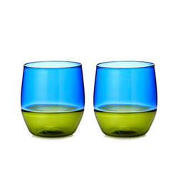Two Toned Upcycled Stemless Wine Glass Set