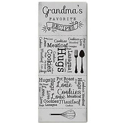 Personalized Favorite Recipes Word-Art Canvas