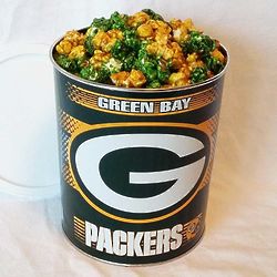 1 Gallon of Gourmet Popcorn in Green Bay Packers Tin