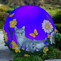 Lighted Resin Cat Globe