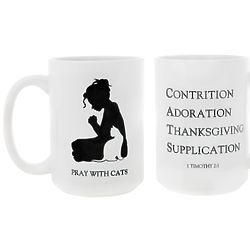 Pray with Cats Mug with Woman