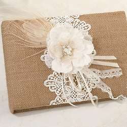 Burlap and Lace Guest Book