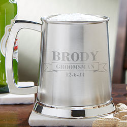 Personalized Wedding Party Beer Tankard