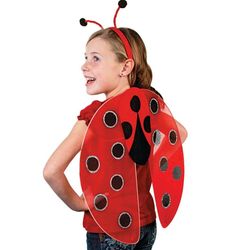 Nylon Ladybug Wings and Antennae Headband Costume