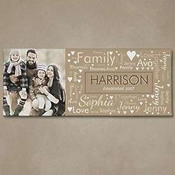Personalized Family Photo Word-Art Wall Canvas