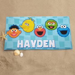 Personalized Big Face Sesame Street Beach Towel