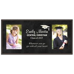 Graduate's Personalized Double Picture Frame in Black