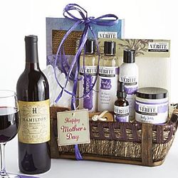 Happy Mother's Day! Denarii Lavender Spa Basket wtih Wine