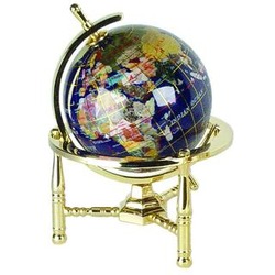 Lapis Brass Arc Stand 5 Inch Gemstone Globe
