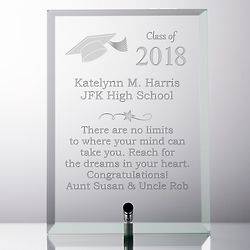 Personalized Glass Graduation Plaque