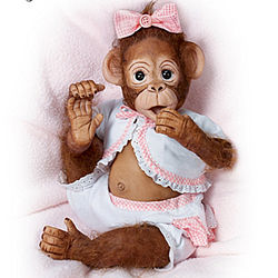 Cute as a Button Realistic Monkey Doll