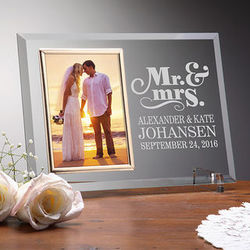 Personalized Mr. and Mrs. Glass Wedding Frame