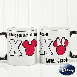 Mickey & Minnie Hugs & Kisses Personalized Coffee Mug