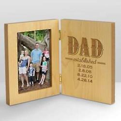 Engraved Dad Established Wood Frame
