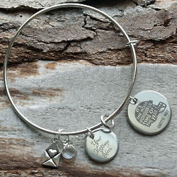 Football Time of Year Engraved Wire Bangle Bracelet