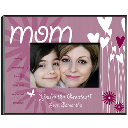 Personalized Hearts and Flowers Picture Frame