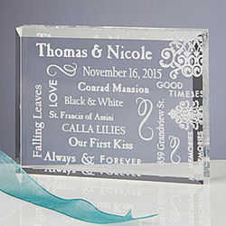 Personalized Romantic Our Life Together Clear Block