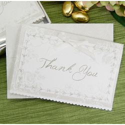 Classic White Floral Party Thank You Notes