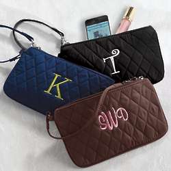 Quilted Microfiber Wristlet for Bridesmaids
