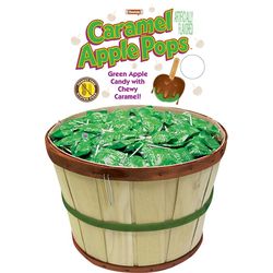 1,000 Caramel Apple Pops in a Bushel Basket