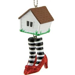 4" Wicked Witch of the East Ruby Slippers and House Ornament