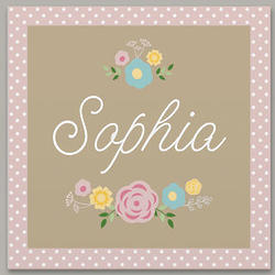 Baby's Personalized Floral Canvas Art Print
