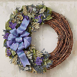 Preserved Blue Jewel Luna 18" Wreath