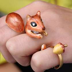 Nutty for You Squirrel Ring Set