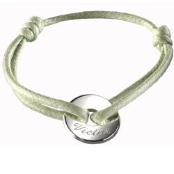 Personalized Petite Silver Disc Bracelet