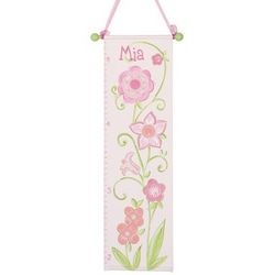 Hand-Painted Pink Flower Growth Chart