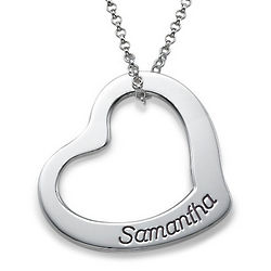 Tiffany Inspired Personalized Floating Heart Necklace