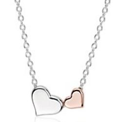 Sterling Silver and Rose Gold Heart Pendant
