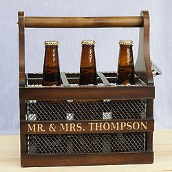 Personalized Wooden Bottle Carrier