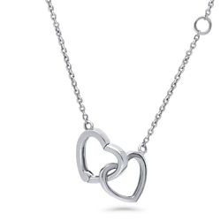 Sterling Silver Open Heart Fashion Lariat Necklace
