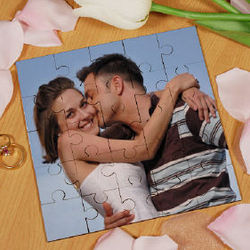 Picture Perfect Personalized Photo Square Wood Jig Saw Puzzle