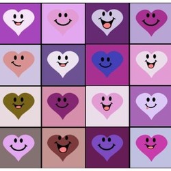 Pink and Purple Smiley Hearts Fridge Magnet