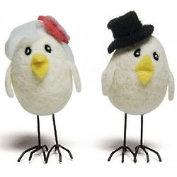 Bird Bride and Groom Cake Toppers