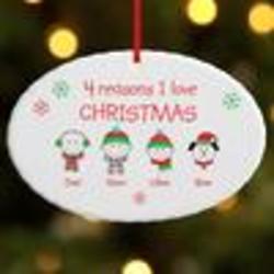 Personalized Reasons I Love Christmas Oval Ornament