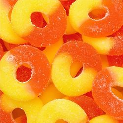 Sugar Free Peach Gummy Rings - 4.5 Pounds
