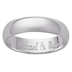 Personalized 10K White Gold Inside-Engraved Message Band