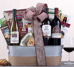 Wine and Gourmet Snack Gift Basket