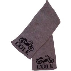 Personalized Kid's Scarf with Name and Vintage Motorcycle