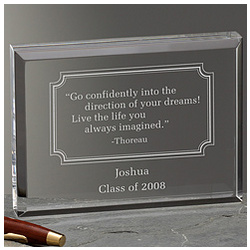 Inspirational Quotes Engraved Block