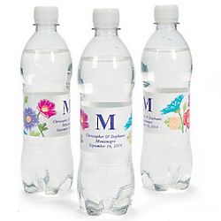 Personalized Love In Bloom Wedding Water Bottle Labels